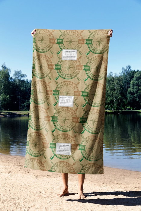 Mijölnir Forest Camping 90 Toalla de Playa Multicolor Microfilamento 90 x 150 cm